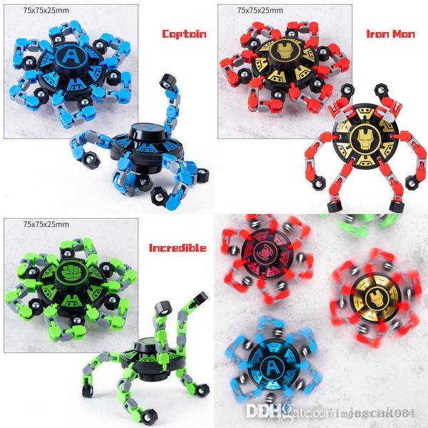 Fidget Spinner Jouets Du Bout Des Doigts Mécanique Gyro Puzzle Déformation Mech Chaîne Changement De Forme Rotatif Jouet Pour Enfants Adultes Cadeau