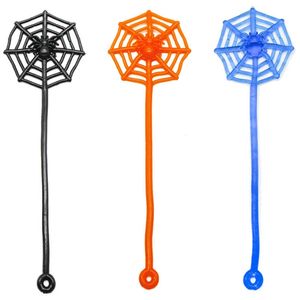 Fidget Sticky Spider Jeu de nouveauté Gag Web Corde extensible élastique Facile à coller sur le mur Cadeau pour tout-petit Soulagement du stress Décompressine 1139