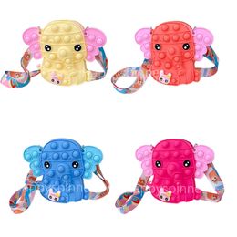 Fidget Toy Decompression Cute Elephant Bubble Purse Underarm Bags Stress Relief Toys Pop for Girl Birthday Gift