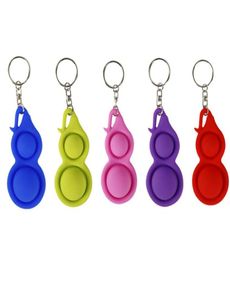 Fidget Toy Keychains Rings Baby Sensory Simple Toys Toys Gift volwassen kind grappige pop it stress reliever push bubble gourd sleutel cha7736355