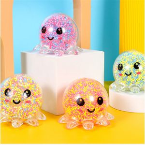 Fidget Toy Stress Glowing Light Squid Vent ball Squeeze doll Juguetes de descompresión Bubble Octopus Ball Regalo de cumpleaños para niños 61