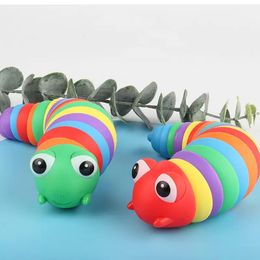 Fidget Toys 3D Gedrukte gearticuleerde slug flexibele stim speelt speelgoed desk Pet Party Favor Caterpillar Sensory Toys Gag Cadeaus voor kinderen Volwassenen Kerstverjaardag ZM923