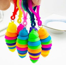 Fidget Toys Caterpillar Cute Bubbles Decompressie Tool Keychain Hanger Slug speelgoed Elasticiteit Pushen Anti Kids Stress educatieve verrassing