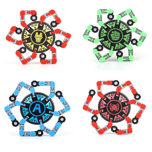 Fidget Toys Cadeau de Noël Déformé Mech Chaîne Main Spinner En Alliage De Zinc Métal Fidget Fingertip Gyro Toupie Décompression Anxiété Surprise en gros En Stock