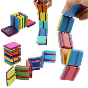 Fidget Speelgoed Kleurrijke Flap Houten Ladder Blokken Toy Optical Illusion Jacob's Ladder Decompressiespeelgoed voor kinderen