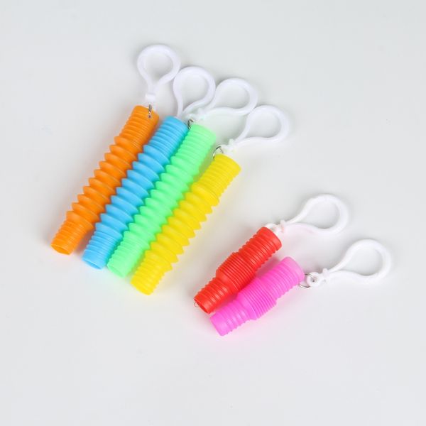 Fidget Toys Juguete Mágico Creativo Llavero Mini Tubo Círculo Colorido Divertido Plegable Tubo de Plástico Bobina Enseñanza Juguetes Educativos Plegables 1665