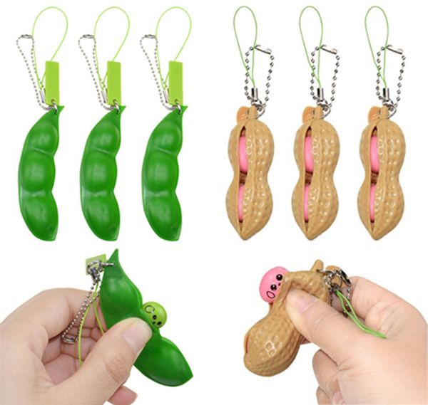 Fidget toys edamame stress jouet serre peas haricots keychain anti-adulte raby-boys boys boed dade relover autism