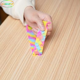 Fidget juguetes para niños pulsera Pat hoja de silicona juguete de descompresión adultos estrés sensorial juguete niños regalo