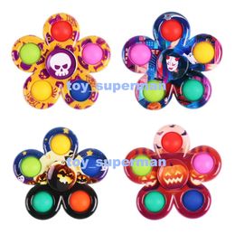 Fidget Toys Halloween Fidgets Spinner Simple Dimple Pop Spinning Top Accesorios antiestrés Autismo y alivio del estrés para la ansiedad