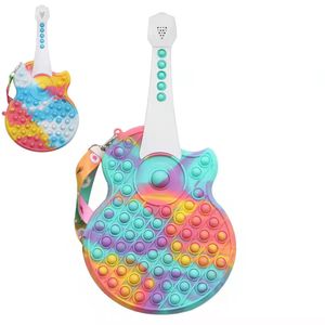 Nouveaux produits Fidget jouet sac Silicone portefeuille guitare Piano multifonction bande musique bandoulière enfants éducatif