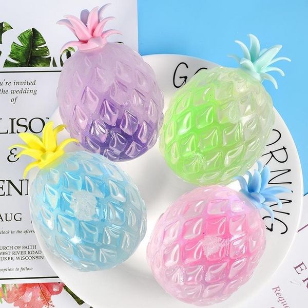 Fidget jouets pinces d'ananas doigt doigt jouets jouet de décompression jouet squeeze boules de raisin d'or poudre boule eau petite nouveauté