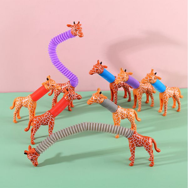 Fidget toys plastic pop giraffe t￩lescoping tube bobine d'enfants jouets magiques cr￩atifs cercle de d￩veloppement ￩ducatif de d￩veloppement inf￩rieur 1253