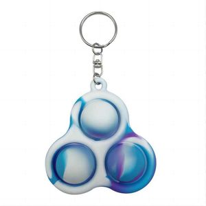 Fidget Toys Push Keychain Favor Bubble Sensory Silicone Toy Gadgets Stress Relief Anti-Anxiety Tools