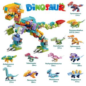 Jouets pour enfants 12 synthèse 1 zodiaque garçon tyrannosaure Rex assemblage de petites particules cadeau enfant Anti-Stress décompression éducative jouet pour enfants Surprise vente en gros en Stock