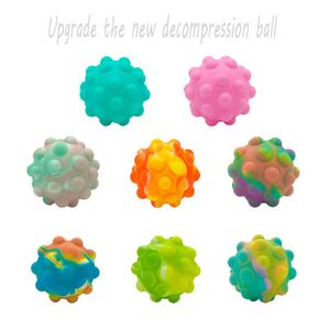 Fidget Speelgoed Sensorische Kerst Rainbow Decompression Press Ball Elasticity Push Bubble Anti Stress Educatief Kinderen Volwassenen Verrassen Groothandel op voorraad