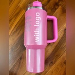 Mokken US VOORRAAD THE QUENCHER Starbacks H2.0 40OZ Cosmo Pink Parade Tumblers Cups Termos Limited Edition Valentijnsdag Cadeau Roze Sparkle 1:1 Logo GG0111