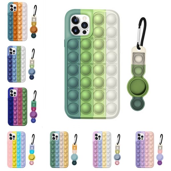 Fidget Toys Funda de silicona para teléfono móvil Descompresión Colorido Pensamiento Ajedrez Juego de rompecabezas Adecuado para 11 12