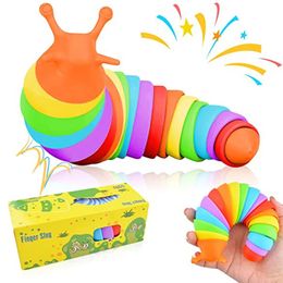 Fidget Toys Slug Slinky 3D Gedrukte Slug Stress Relief Toy voor kinderen Volwassenen Angst Relief Desk Speelgoed Verjaardagsfeestjes Geschenken LT0053