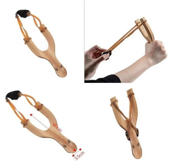 Fidget Toys Material de madera Tirachinas Cuerda de goma Diversión Tradicional Niños Catapulta al aire libre Interesantes accesorios de caza Juguetes