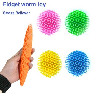 Fidget ver jouet maille élastique sensorielle déformable en plastique Shrapnel pomme de terre paume jeu pincement amusant Fidget jouet soulagement de l'anxiété jouets
