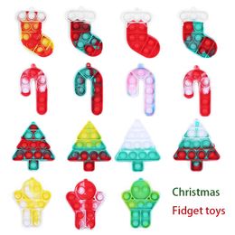 Fidgeti kerstspeelgoed geschenken vingerdecompressie siliconen desktop press candy sokken bubbel educatief speelgoed Gebuj