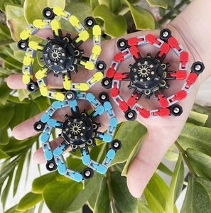 Fidgety Toys Lichtgevende Vingertop Mechanical Gyro Puzzle Deformatie Mech Ketting Veranderende Vorm Roterende Speelgoed Decompression Gift