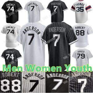 2024 Aangepaste Tim Anderson Eloy Jimenez Jersey Lance AJ Pollock Lynn Luis Robert Yoan Moncada Jose Abreu Andrew Vaughn Yasmani Grandal Kimbrel Mannen Vrouwen Jeugd