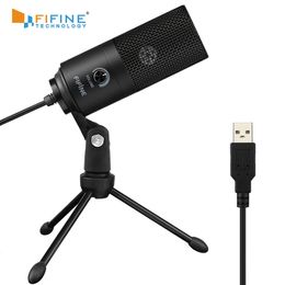 Fifine métal USB condensateur enregistrement Microphone pour ordinateur portable Windows cardioïde Studio enregistrement voix OverVideo-K669 240110