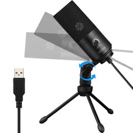 Fifine Metal USB Condensateur Enregistrement Microphone pour ordinateur portable Windows Cardiod Studio Enregistrement Vocal Off, Video-K669
