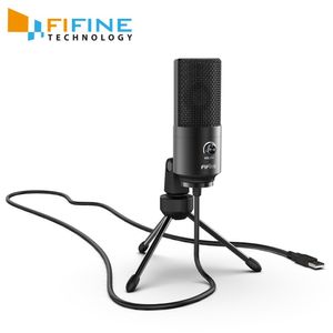 Fifine USB condensateur jeu Microphone ordinateur portable Windows Studio enregistrement carte son intégrée