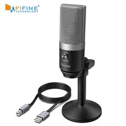 FIFINE USB Microphone pour ordinateur portable et ordinateurs enregistrement Streaming voix off Podcasting Audio vidéo K670 231228