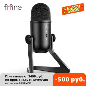 FIFINE USB Microphone Recording / Streaming / Gaming, Professionele Microfoon PC, MIC Hoofdtelefoon Outputvolume Control-K678