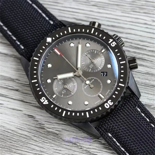 Cincuenta hombres reloj cronógrafo de buceo profundo buceo profesional bisel giratorio espejo de zafiro pantalla superluminosa correa de cinta