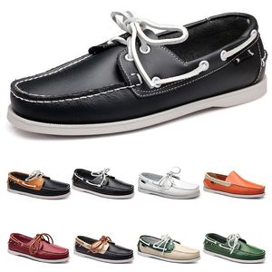 Cinquante-sept hommes chaussures de sport en cuir style britannique noir blanc marron vert jaune rouge mode extérieur confortable respirant