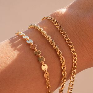 Figaro Link Chain Bracelet Female Stainless Steel Gold Color Charm Bracelets Chain Bracelets for Women Man Jewelry Gifts 19cm