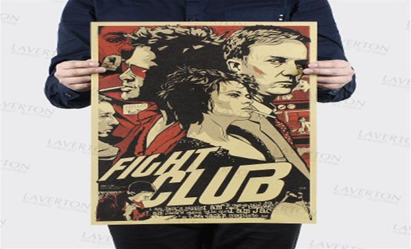 Fight Club Kraft Paper Poster Movie Vintage Paper Paper Retro Art Wall Decoration Wall Sticker 515x35 CM5356407