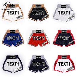 Fight Wear MMA Shorts Heren Dames Kinderen Muay Thai Shorts Aangepaste kickboksbroek Fitness Sanda Bokswedstrijd Trainingskleding 220613