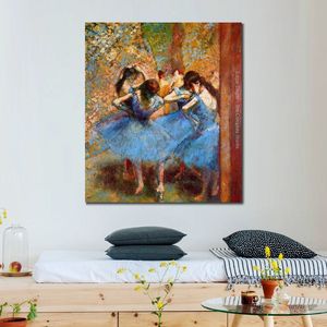 Art figuratif Danseurs bleus Ii Edgar Degas Peintures à l'huile artisanales Oeuvre romantique Décoration murale parfaite pour le salon