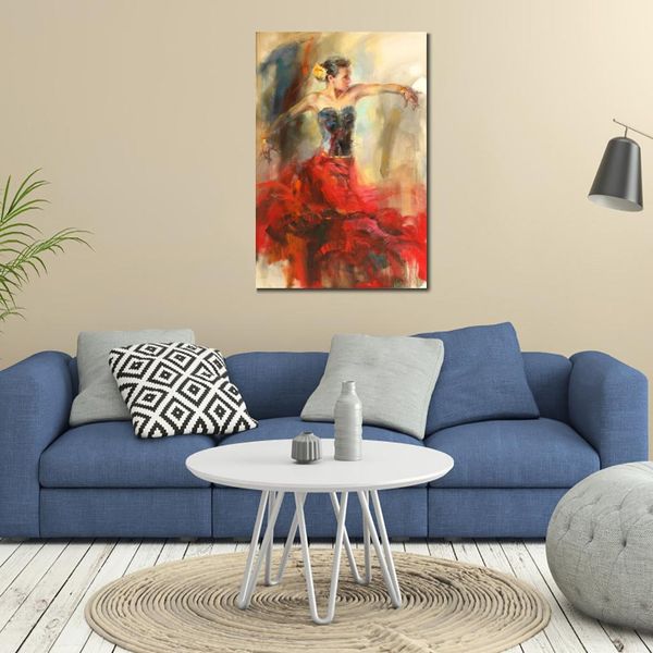 Arte figurativo danzas en belleza pinturas al óleo hechas a mano lienzo texturizado obra de arte romántica decoración de pared perfecta para sala de estar
