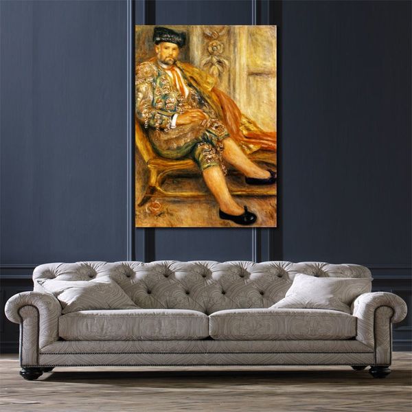 Art figuratif sur toile Ambroise Vollard Portrait Pierre Auguste Renoir peintures à la main oeuvre moderne décor de salle de cuisine