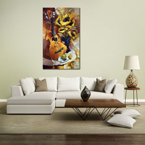 Figuratief canvas abstracte kunst Gitara3 handgeschilderd kunstwerk romantisch huis decor