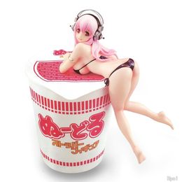 Figuren 13 cm Supe Sonico Anime Nitro Cartoon Beeldjes Tweedimensionale Sexy Meisje PVC Action Figure Noodle Stopper Collectible speelgoed 240308