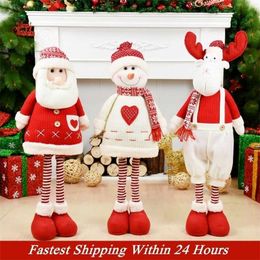 Figuren Santa Claus Doll Kerstversiering voor home Merry Christmas Ornamenten Xmas Tuin Decoratie Navidad Year 2111104