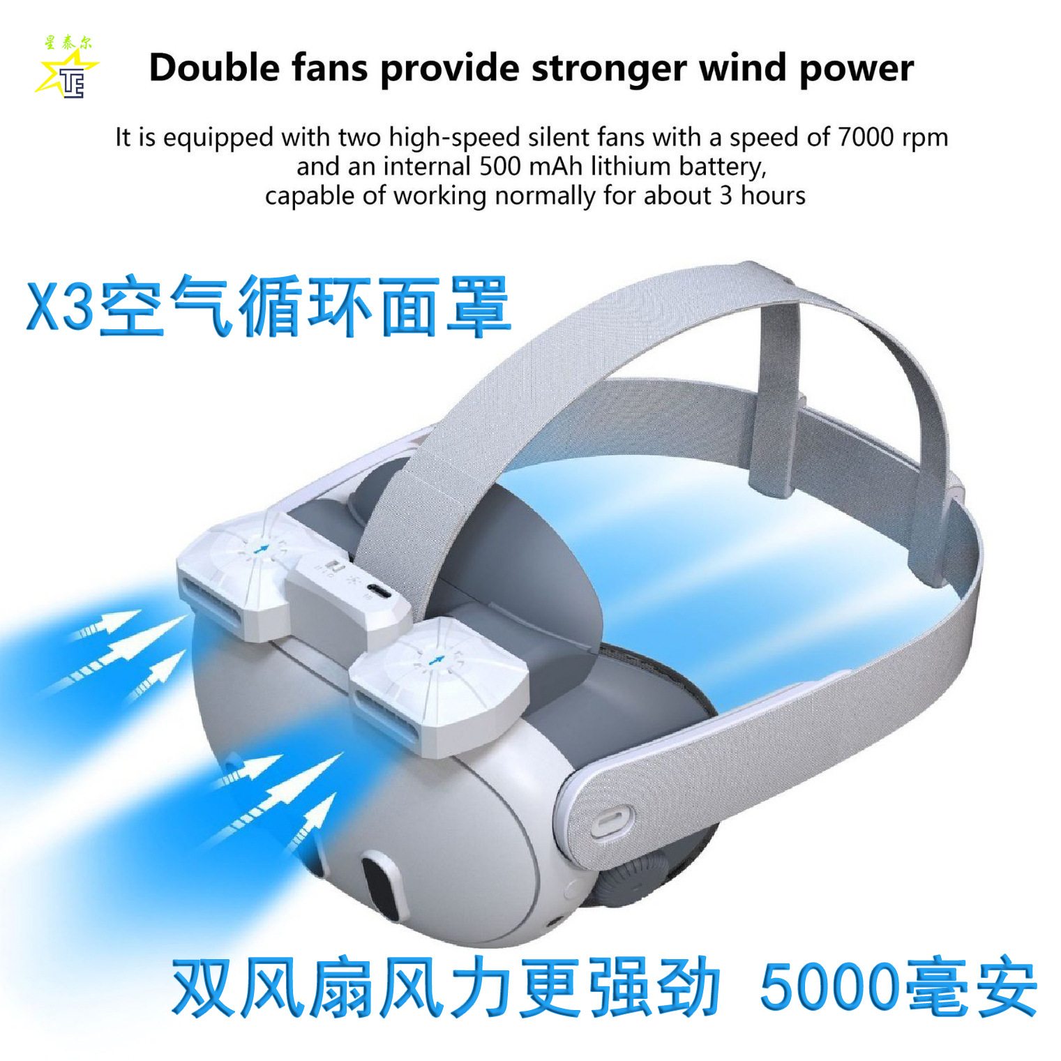 Fiit VR X3max Mask Meta Quest 3 Mask Accessories X3 Radiator Twin Fan Impeller Decompression