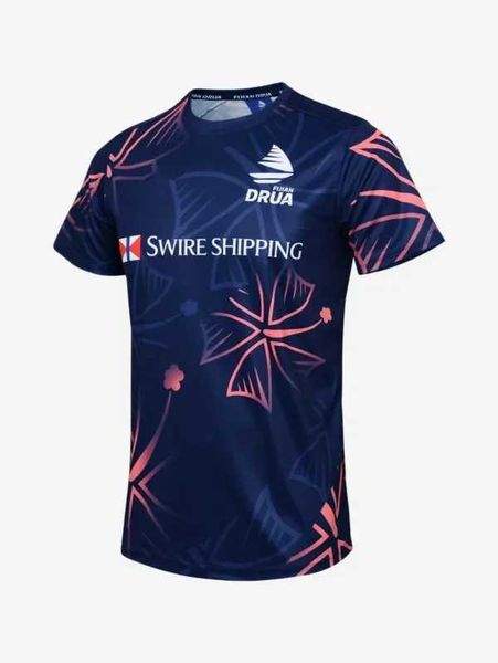 Fijian Drua 2024 Mens Runeut Tee Rugby Singlet Jersey camiseta Nombre personalizado y tamaño de número S-3xl