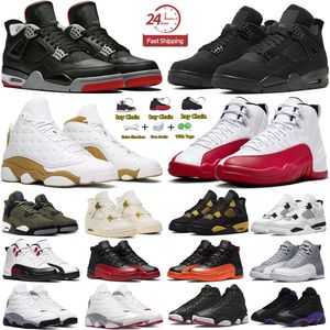 Jumpman 4 12 13 heren basketbalschoenen 4s 12s 13s Black Cat White Thunder Bred Reimagined Cherry Field Purple Wheat Wolf Grey Court Purple heren dames sport sneakers