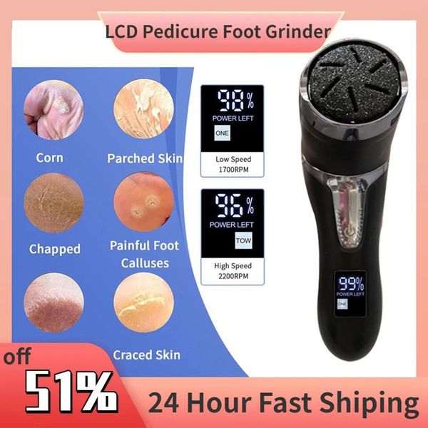 Fichiers Lcd électrique pédicure pied broyeur aspirateur Portable fichier callosités dissolvant outils de soins de la peau morte tondeuse exfoliante ponceuse