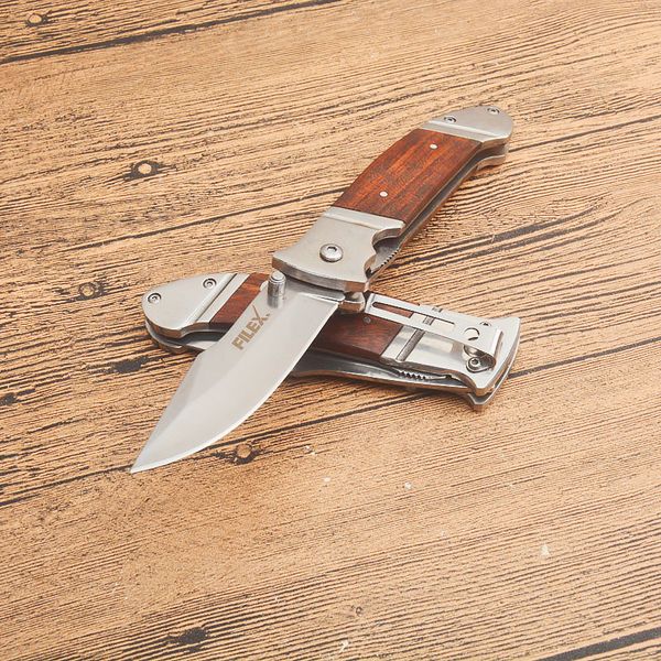 Cuchillo plegable de bolsillo Filex A336 5CR13MOV Mirror de esmalte Punto de caída Madera/mango de acero inoxidable Camping EDC Campos de bolsillo EDC