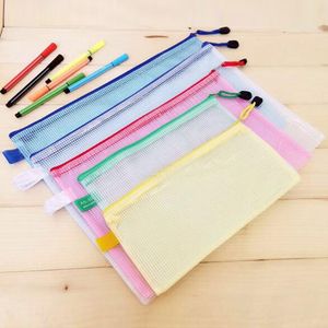 Filing Supplies 10 pcslot Gridding Waterproof Zip Bag Document Pen Filing Pocket Folder Office School Supplies pencil pen case bag pouch holder 230704