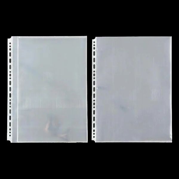 Suministros de archivo 100 unids / lote A4 Binde PP Mangas Bolsa de almacenamiento de información Carpetas de archivos perforadas de plástico Protectores de hojas sueltas delgadas Productos 231219